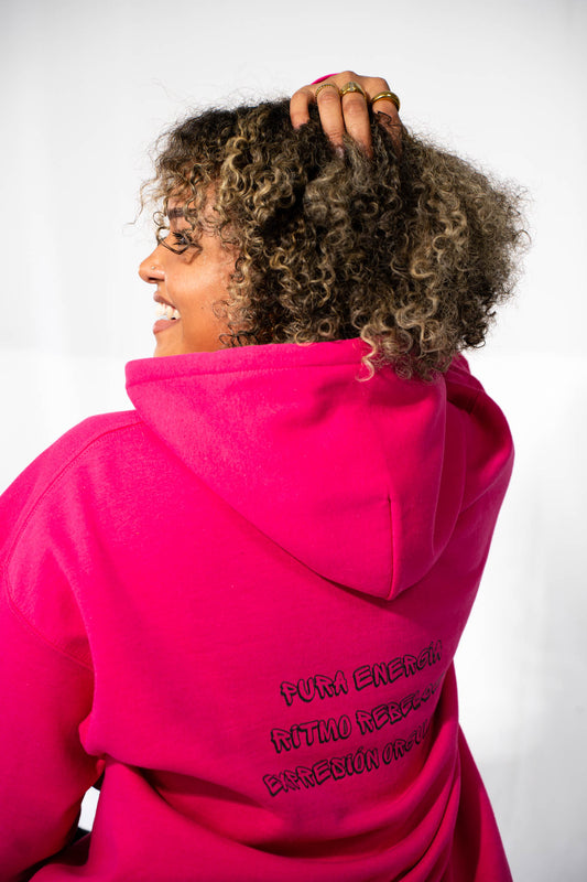 Sudadera con capucha rosa