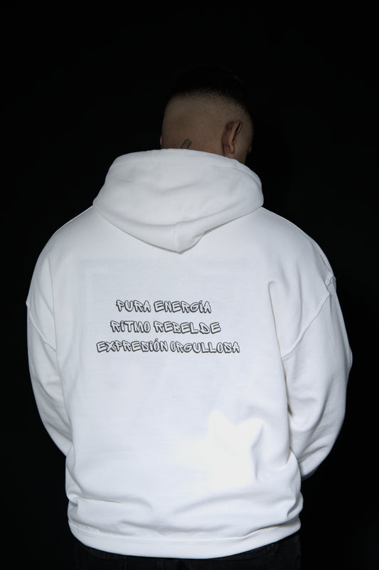 Sudadera con capucha blanca