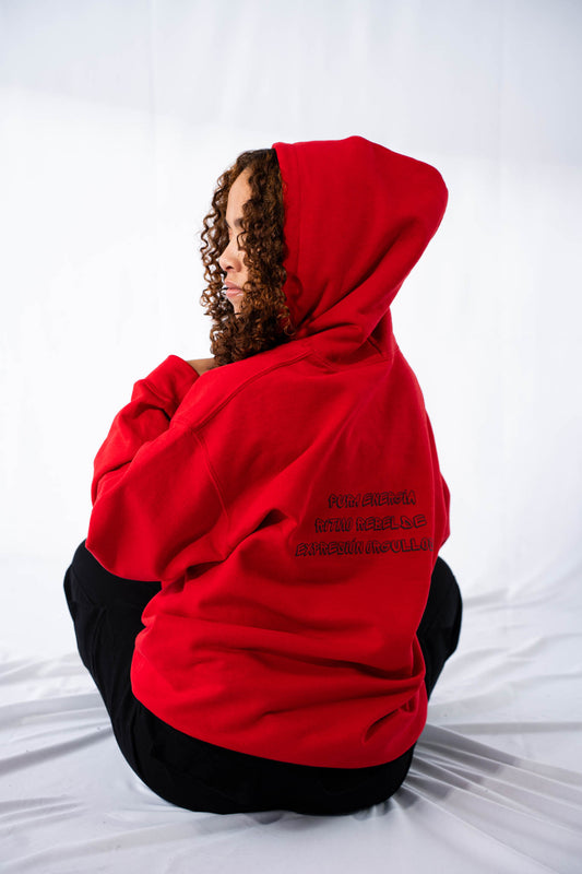 Sudadera con capucha roja