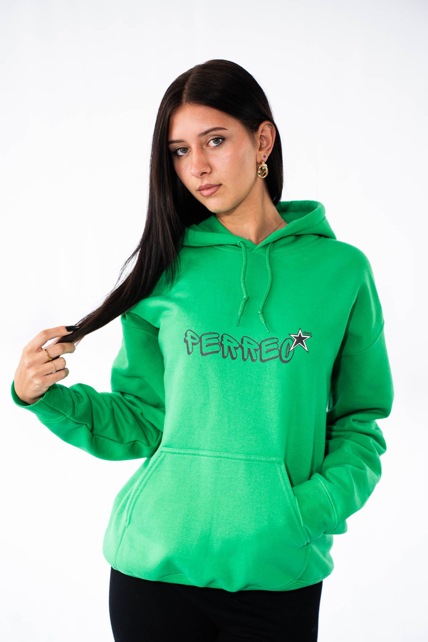 Sudadera con capucha verde